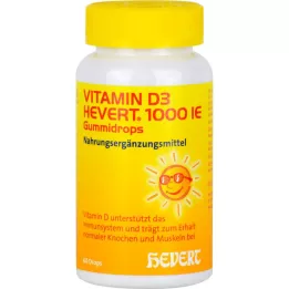 Vitamina D3 Hevert 1. 000 I. E. E. Gotas de goma, 60 pz