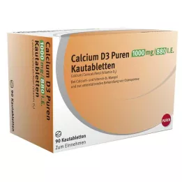 CALCIUM D3 Puren 1000 mg/880 U.I. comprimidos masticables, 90 uds