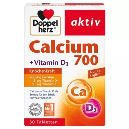 DOPPELHERZ tabletas de calcio 700+vitamina D3, 30 pz