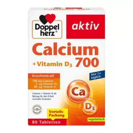 DOPPELHERZ Tabletas de calcio 700+vitamina D3, 80 uds
