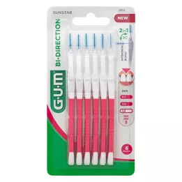 GUM Cepillos interdentales de bidireccional 1.2 mm rosa, 6 pz