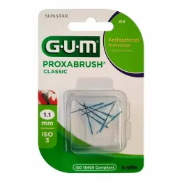 GUM Cepillos de repuesto Proxabrush Classic 1,1 mm, 8 piezas