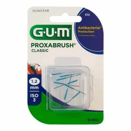 GUM Cepillos de repuesto Proxabrush Classic 1,2 mm, 8 piezas