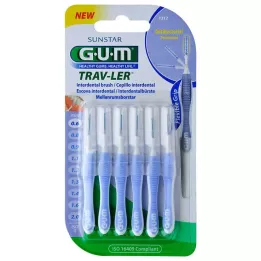 GUM TRAV-LER Cepillo interdental azul claro con forma de vela de 0,6 mm, 6 uds