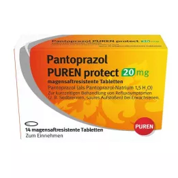 PANTOPRAZOL PUREN Protect 20 mg comprimidos gastrorresistentes, 14 uds