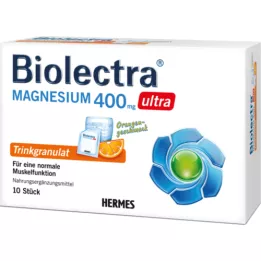 Biolectra Magnesio 400 mg de gránulos de bebida ultra naranja, 10 pz