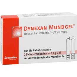 Ampollas cilíndricas de gel bucal Dynexan, 2x1,7 g