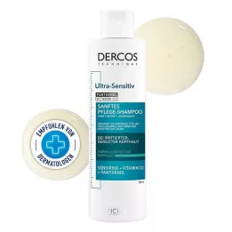 VICHY DERCOS Champú ultrasensible para cuero cabelludo graso, 200 ml