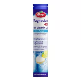ABTEI Tabletas efervescentes de magnesio 400 más vitamina C+E, 15 uds