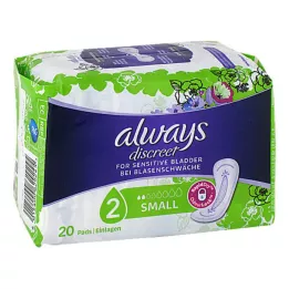 ALWAYS Inserto discreto para incontinencia, pequeño, 20 uds