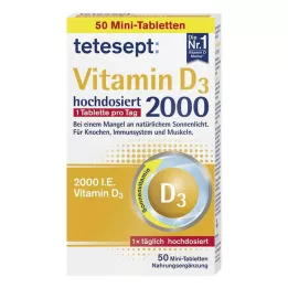 TETESEPT Vitamina D3 2.000 comprimidos recubiertos con película, 50 uds