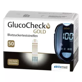 GLUCOCHECK GOLD Tiras reactivas para medir la glucosa en sangre, 50 uds