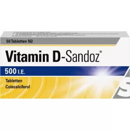 Vitamina D Sandoz 500 I.E. Tabletas, 50 pz