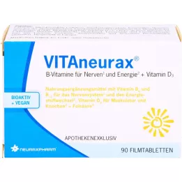 Vitaminas Vitaneurax B Vitaminas + Tabletas recubiertas con película Vitamin D3, 90 pz