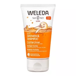 WELEDA Champú para ducha infantil 2 en 1 & Champú naranja afrutada, 150 ml