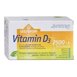 Forma saludable de vitamina D3 2.500 es decir.Tapas Vega (100 piezas)