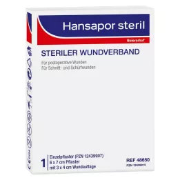HANSAPOR Steril Wound Association 6x7 cm, 1 pz