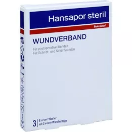 HANSAPOR Steril Wound Association 6x7 cm, 3 pz