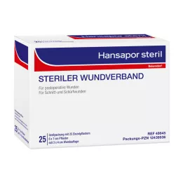 HANSAPOR Apósito estéril para heridas 6x7 cm, 25 uds