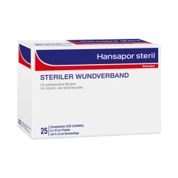 HANSAPOR Apósito estéril para heridas 8x10 cm, 25 uds