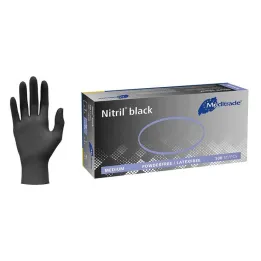 Guante nitrilo negro Unt.Glove no esterilizado sin polvo talla XL, 100 piezas