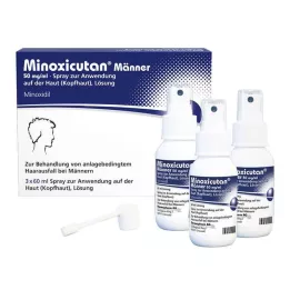 MINOXICUTAN Spray para hombres de 50 mg/ml, 3 x 60 ml