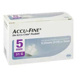 ACCU FINE Agujas estériles para pluma de insulina 5 mm 31 G, 100 uds