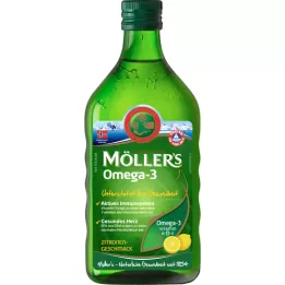 Tran de hígado Omega-3 de Möller con sabor a limón, 250 ml