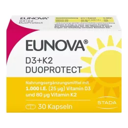 EUNOVA DuoProtect D3+K2 1000 UI/80 μg cápsulas, 30 uds