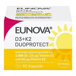 EUNOVA DuoProtect D3+K2 1000 UI/80 μg cápsulas, 90 uds