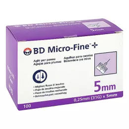 BD MICRO-FINE+ Agujas para bolígrafo 0,25x5 mm, 100 uds