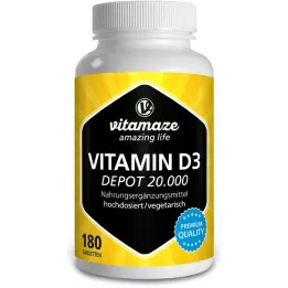 VITAMIN D3 20.000 UI comprimidos de dosis alta, 180 uds
