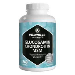 GLUCOSAMIN CHONDROITIN MSM Cápsulas de vitamina C, 240 uds