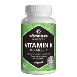 VITAMIN Cápsulas veganas de alta dosis de complejo K1+K2, 120 uds