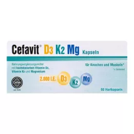 CEFAVIT Cápsulas duras de D3 K2 Mg 2000 UI, 60 uds