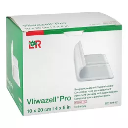 VLIWAZELL Compresa superabsorbente Pro estéril 10x20 cm, 10 uds