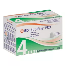 BD ULTRA-FINE PRO Agujas para bolígrafo de 4 mm, 32 G, 0,23 mm, 105 uds