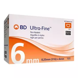 BD ULTRA-FINE Agujas para bolígrafo de 6 mm, 31 G, 0,25 mm, 105 uds
