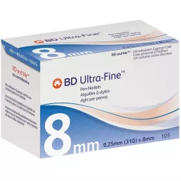 BD ULTRA-FINE Agujas para bolígrafo de 8 mm, 31 G, 0,25 mm, 105 uds