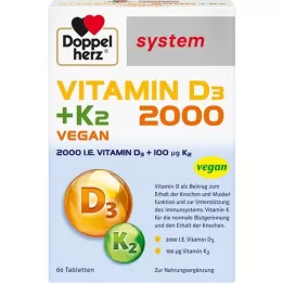 DOPPELHERZ tabletas del sistema de vitamina D3 2000+K2, 60 pz