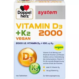 DOPPELHERZ tabletas del sistema de vitamina D3 2000+K2, 120 pz