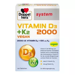 DOPPELHERZ Tabletas del sistema de vitamina D3 2000+K2, 120 uds