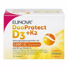 EUNOVA DuoProtect D3+K2 2000 UI/80 μg cápsulas, 30 uds