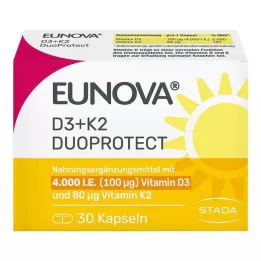 EUNOVA DuoProtect D3+K2 4000 UI/80 μg cápsulas, 30 uds