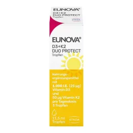 EUNOVA DuoProtect D3+K2 1000 UI/50 μg gotas, 11,5 ml