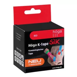 HÖGA-K-TAPE Cinta kinesiológica de seda de 5 cm x 5 m de largo, color rojo, 1 ud
