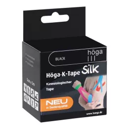 HÖGA-K-TAPE Cinta kinesiológica de seda, 5 cm x 5 m, color negro, 1 unidad