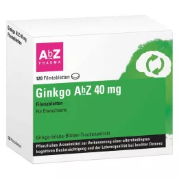 GINKGO AbZ 40 mg comprimidos recubiertos con película, 120 uds