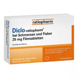 DICLO-RATIOPHARM Para el dolor y la fiebre 25 mg FTA, 20 uds