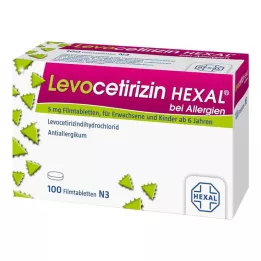 LEVOCETIRIZIN HEXAL Para alergias, comprimidos recubiertos con película de 5 mg, 100 uds